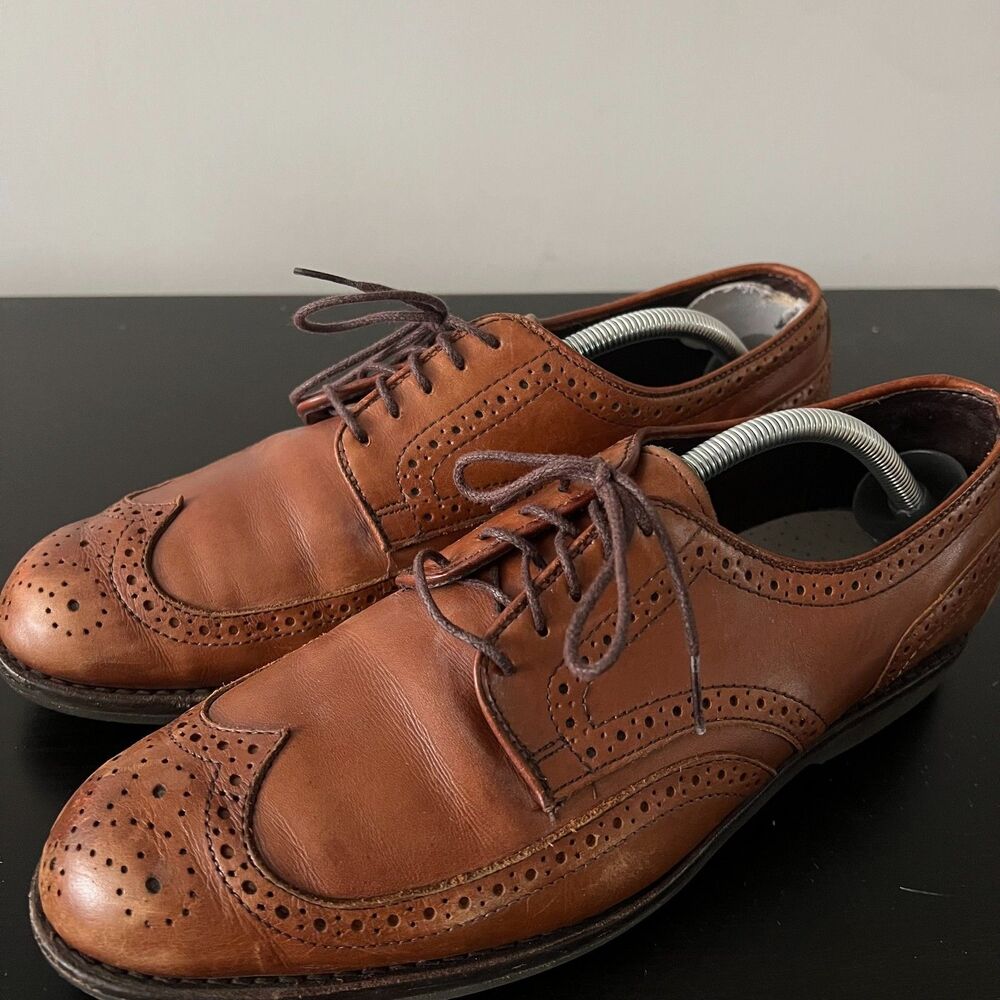 Allen Edmonds Mens Road Warriors Wingtip Oxford Dress Shoes Brown Size 9.5D